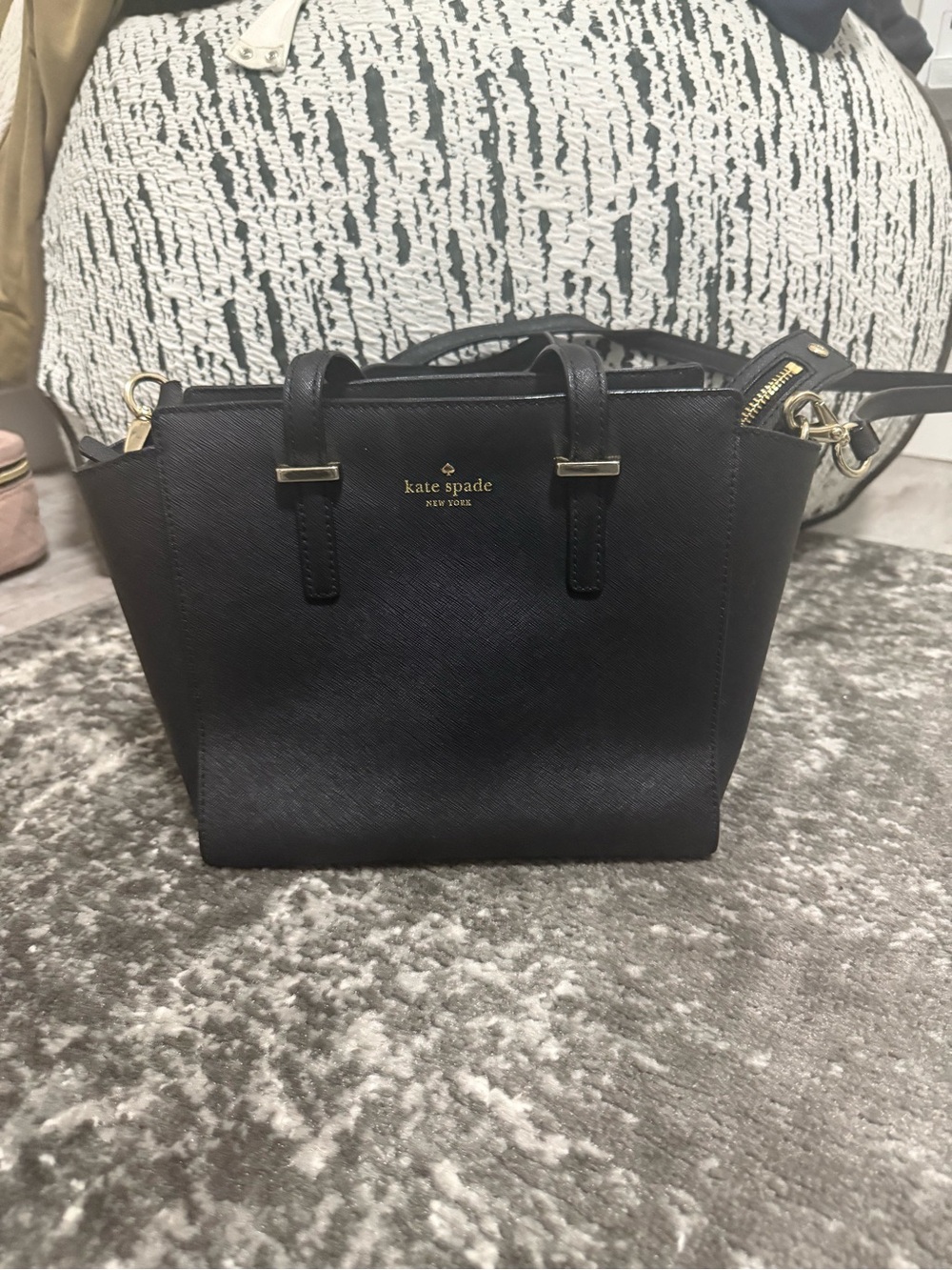 kate spade Black Saffiano Leather Small Satchel